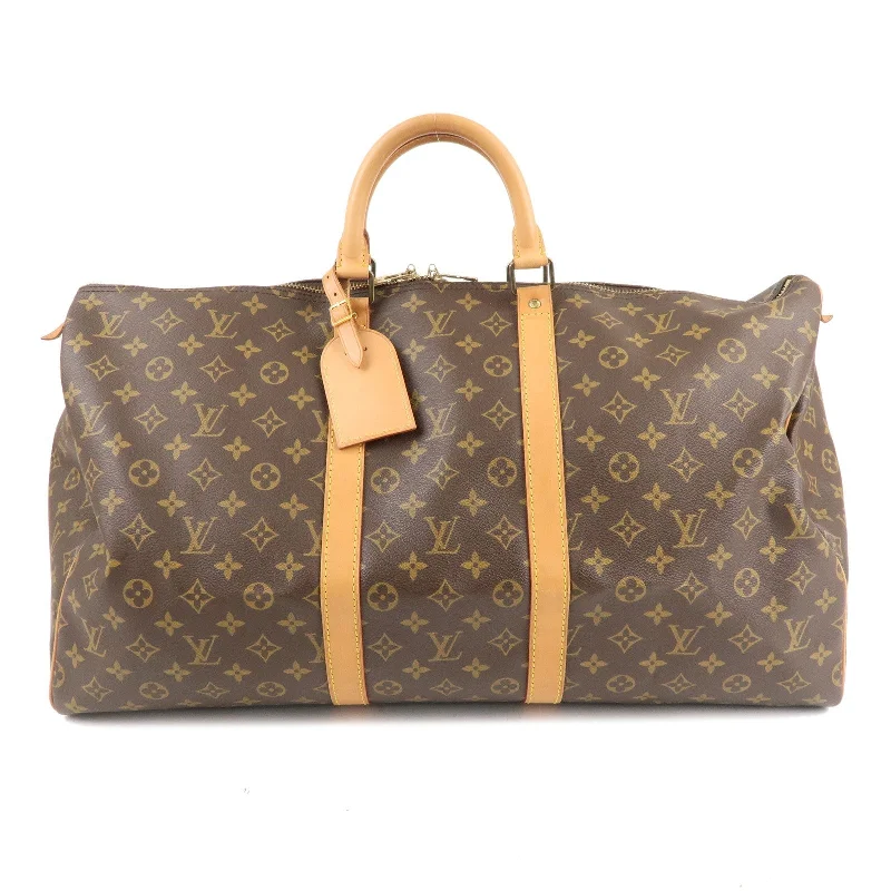 Louis Vuitton Alma bags with a leather - wrapped handle for a luxurious feelLouis Vuitton Monogram Keep All 55 Boston Bag Brown M41424