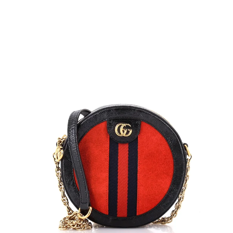 Ophidia Round Shoulder Bag Suede Mini