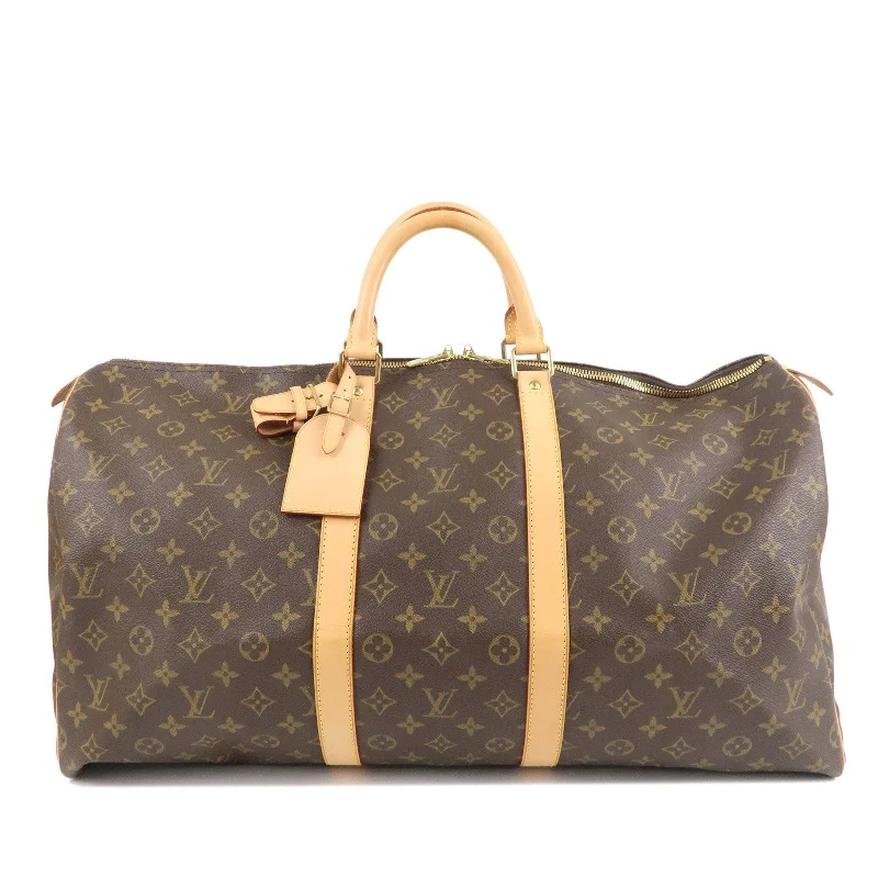 Louis Vuitton backpacks with a padded laptop compartment for travelLouis Vuitton Monogram Keep All 55 Boston Bag Brown M41424