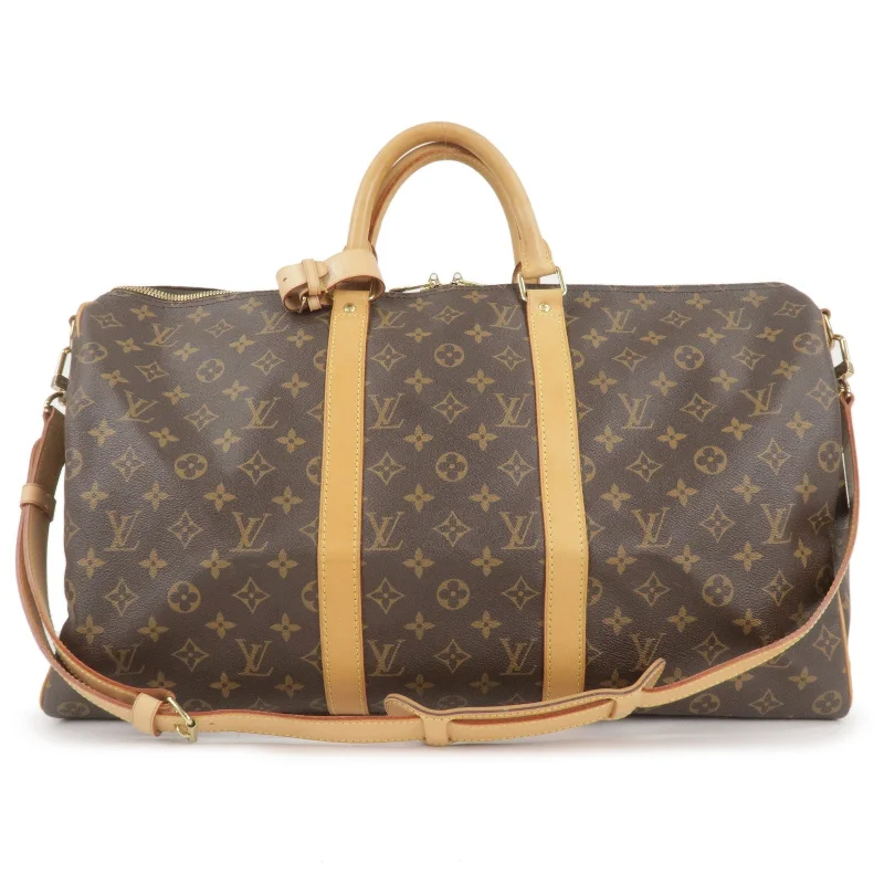 Ladies Louis Vuitton shoulder bags with a magnetic - closure flap for easeLouis Vuitton Monogram Keep All 50 Boston Bag Brown M41416