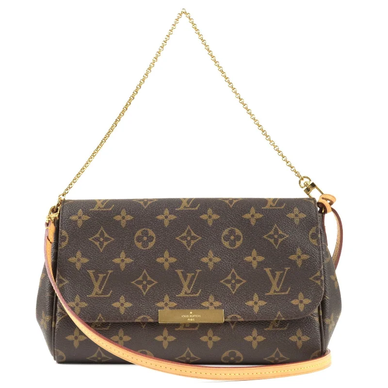 Louis Vuitton crossbody bags in a bold red color for a statementLouis Vuitton Monogram Favorite MM 2Way Shoulder Bag M40718