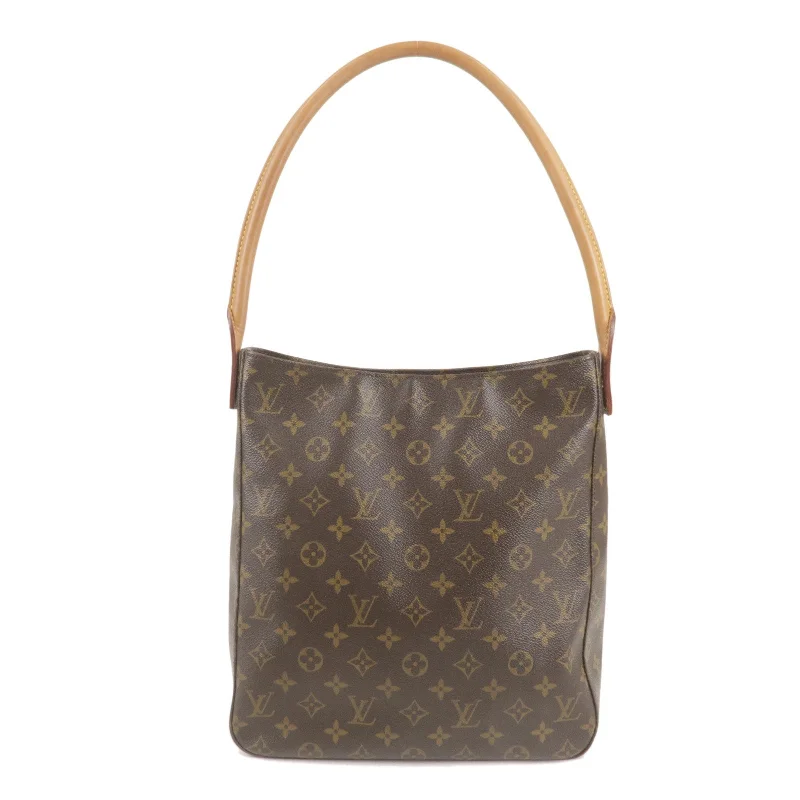 Louis Vuitton bags with a front - zip pocket for small items like keysLouis Vuitton Monogram Looping GM Shoulder Bag Hand Bag M51145