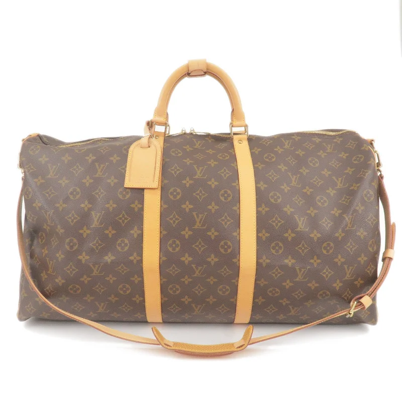 Louis Vuitton crossbody bags with a woven leather strap for textureLouis Vuitton Monogram Keep All Bandouliere 60 Bag M41412