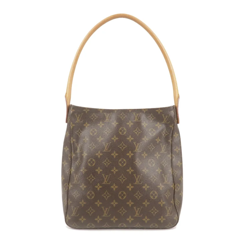 Medium - sized Louis Vuitton tote bags for work and shoppingLouis Vuitton Monogram Looping GM Shoulder Bag Brown M51145