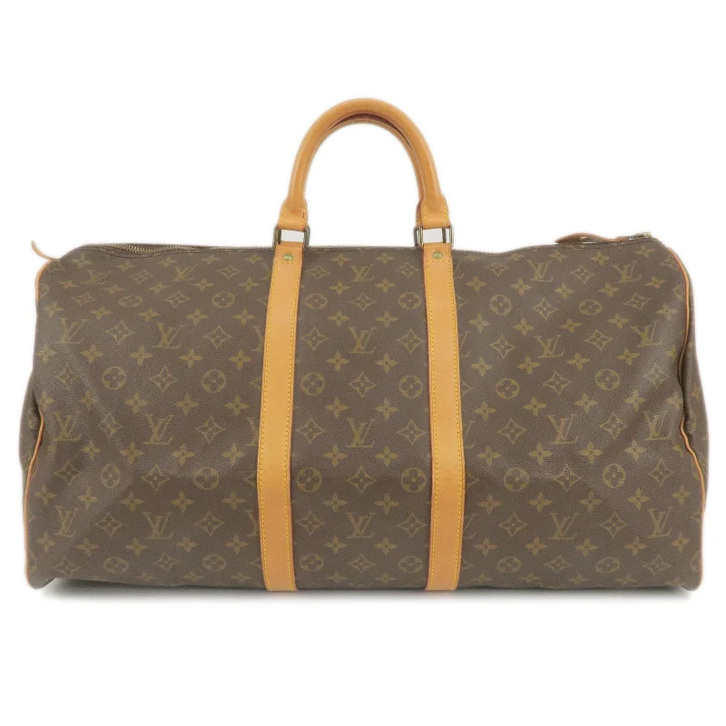 Louis Vuitton backpacks with a hidden back pocket for securityLouis Vuitton Monogram Keep All 55 Boston Bag Old Style M41424