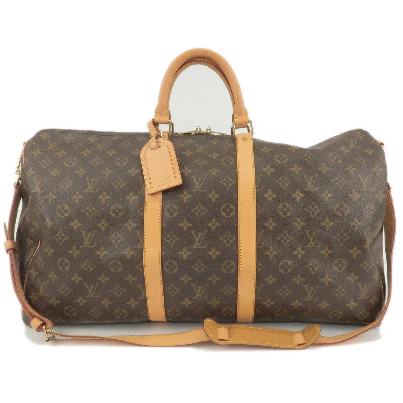 Louis Vuitton crossbody bags with a keychain holder for practicalityLouis Vuitton Monogram Keep All Bandouliere 55 Boston Bag M41414