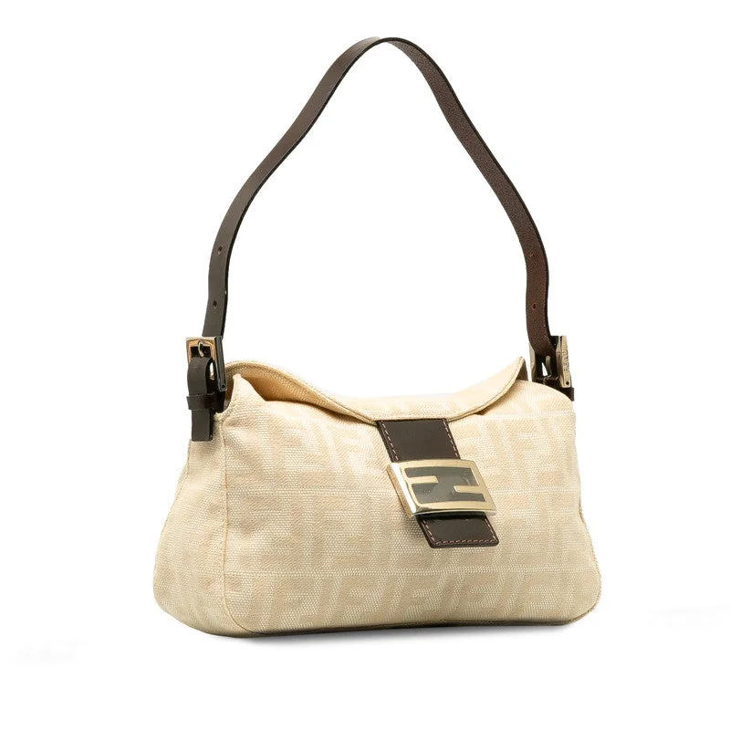 Fendi Peekaboo bags with a classic two - compartment design for organized storageFendi Zucca Shoulder Bag Canvas/Laser Beige Ladies