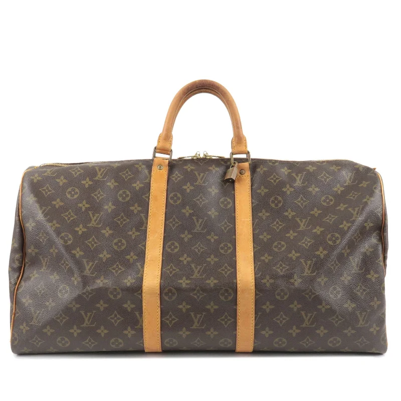 Ladies Louis Vuitton shoulder bags with a magnetic - closure flap for easeLouis Vuitton Monogram Keep All 55 Boston Bag M41424