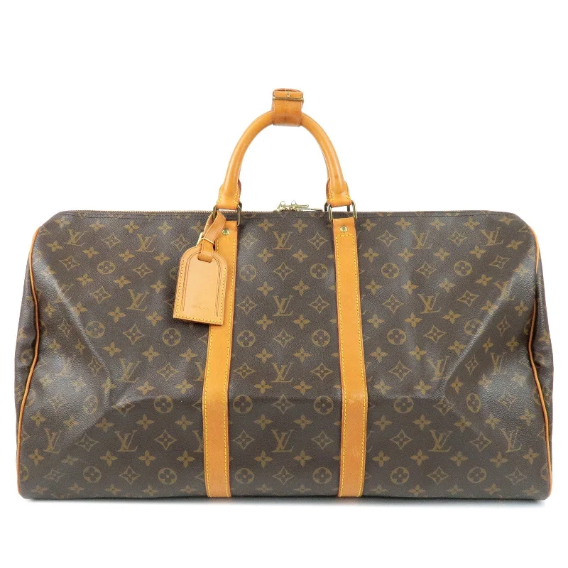 Louis Vuitton backpacks with a padded back panel for comfort during long - wearLouis Vuitton Monogram Keep All 55 Boston Bag M41424