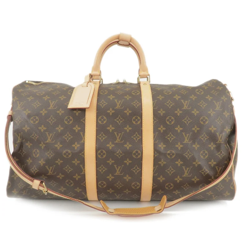 Louis Vuitton bags with a detachable mobile phone holder for convenienceLouis Vuitton Monogram Keep All Bandouliere 55 Bag M41414