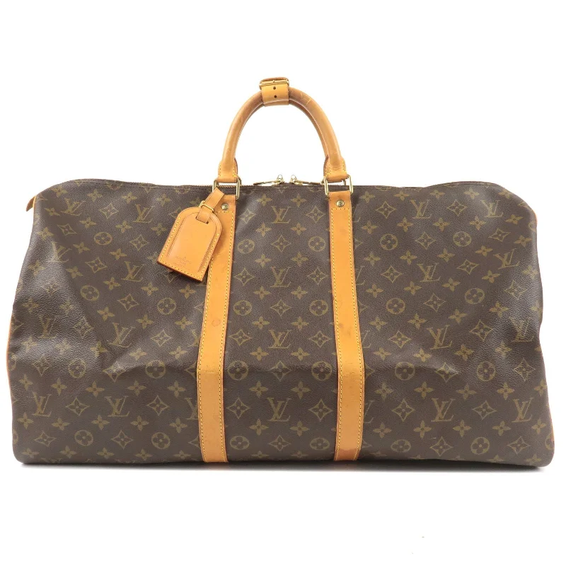 Ladies Louis Vuitton shoulder bags with a wide - width strap for comfortLouis Vuitton Monogram Keep All 55 Boston Bag M41424