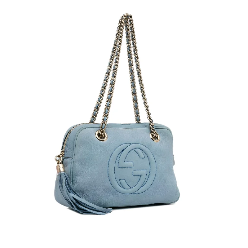 Women Gucci bags with a front - zip pocket for small itemsWomen Gucci bags with a front - zip pocket for small itemsGucci Soho Chain Shoulder Bag (SHG-kIqnR7)