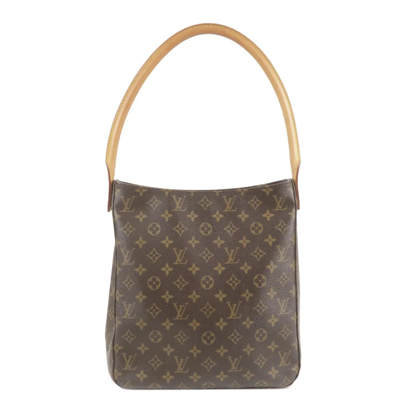 Louis Vuitton backpacks with a padded back panel for comfort during long - wearLouis Vuitton Monogram Looping GM Shoulder Bag Hand Bag M51145