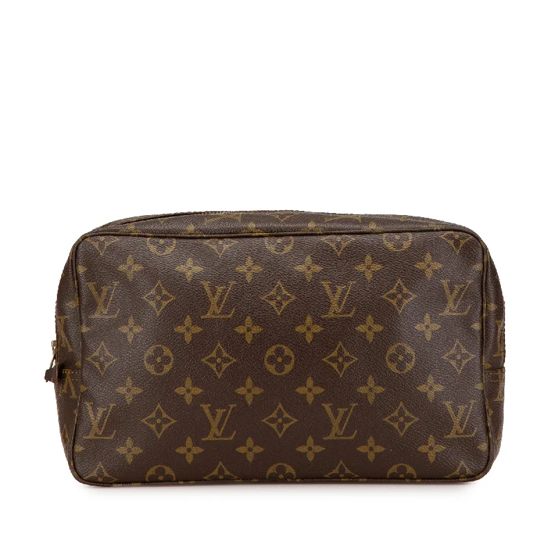 Ladies Louis Vuitton shoulder bags with a single - handle silhouetteBrown Louis Vuitton Monogram Trousse Toilette 28 Clutch Bag