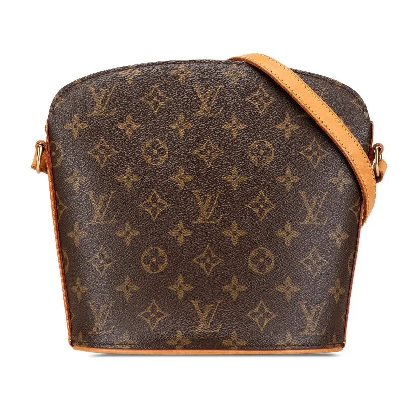 Ladies Louis Vuitton Petite Malle bags in a pastel color for a soft lookBrown Louis Vuitton Monogram Drouot Crossbody Bag