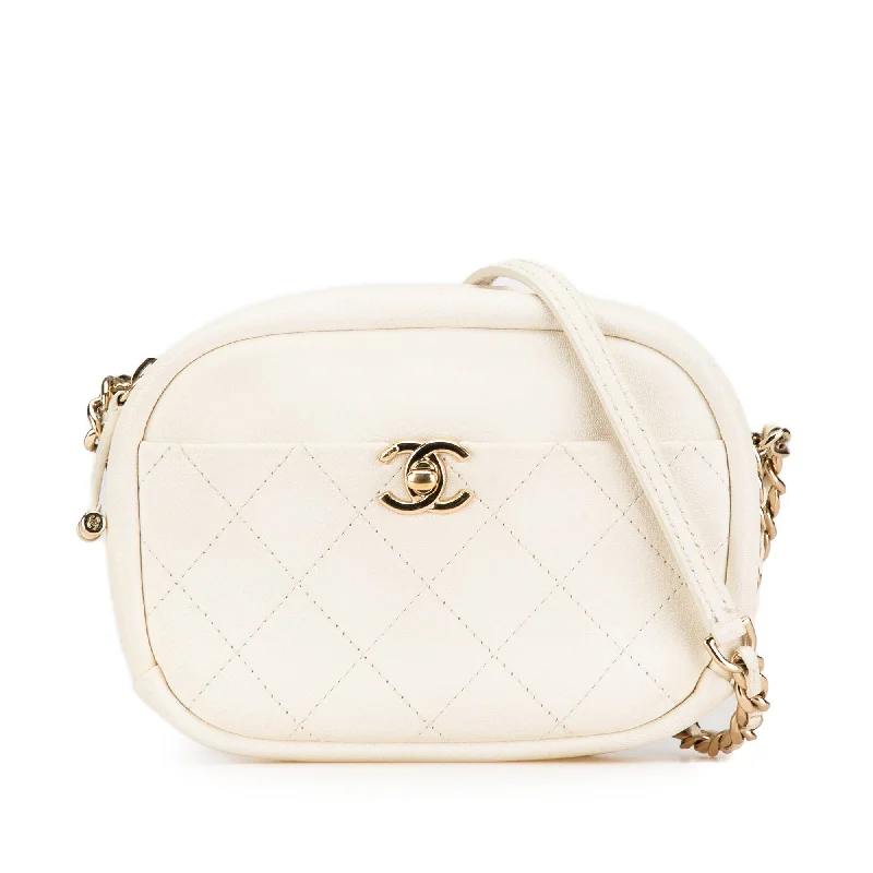 Minimalist Hermes Bags for a Sleek and Timeless LookWhite Chanel Small Quilted Goatskin Casual Trip Camera Bag