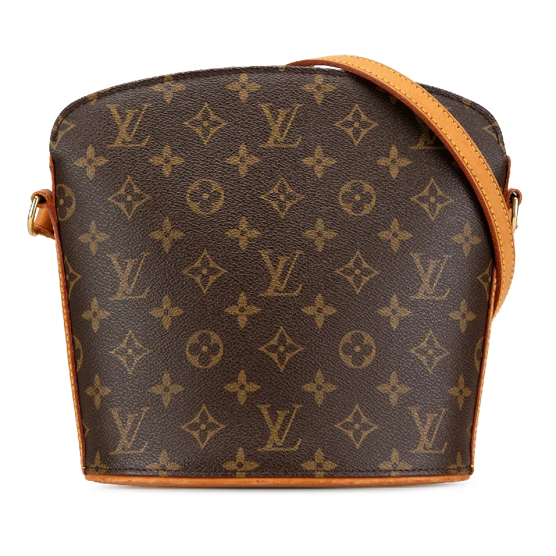 Ladies Louis Vuitton shoulder bags with a single - handle silhouetteBrown Louis Vuitton Monogram Drouot Crossbody Bag