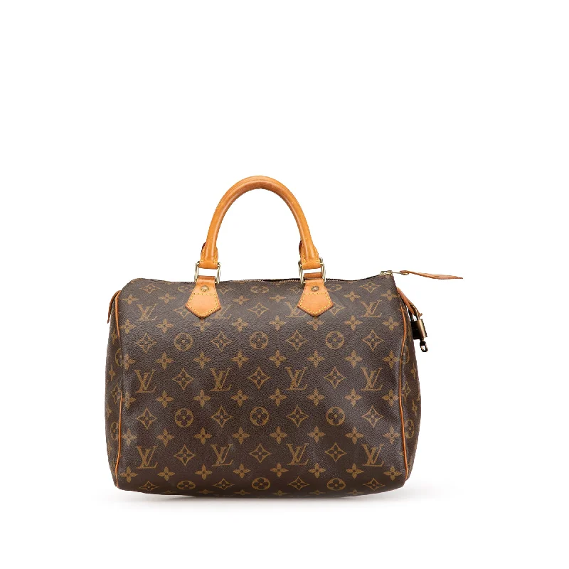 Louis Vuitton tote bags with a water - resistant coating for outdoor useBrown Louis Vuitton Monogram Speedy 30 Boston Bag