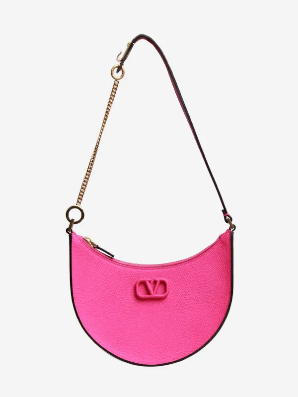 Hermes Bags with Magnetic and Twist - Lock ClosuresNeon pink V-Logo signature mini shoulder bag