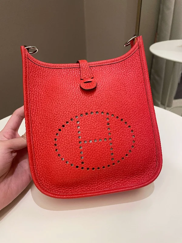 Light - Colored Hermes Bags for Spring and Summer AppealHermes Mini Evelyne Rouge Tomate Clemence