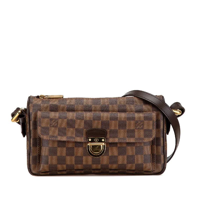 Louis Vuitton bags with a detachable mirror inside for on - the - go touch - upsBrown Louis Vuitton Damier Ebene Ravello GM Shoulder Bag