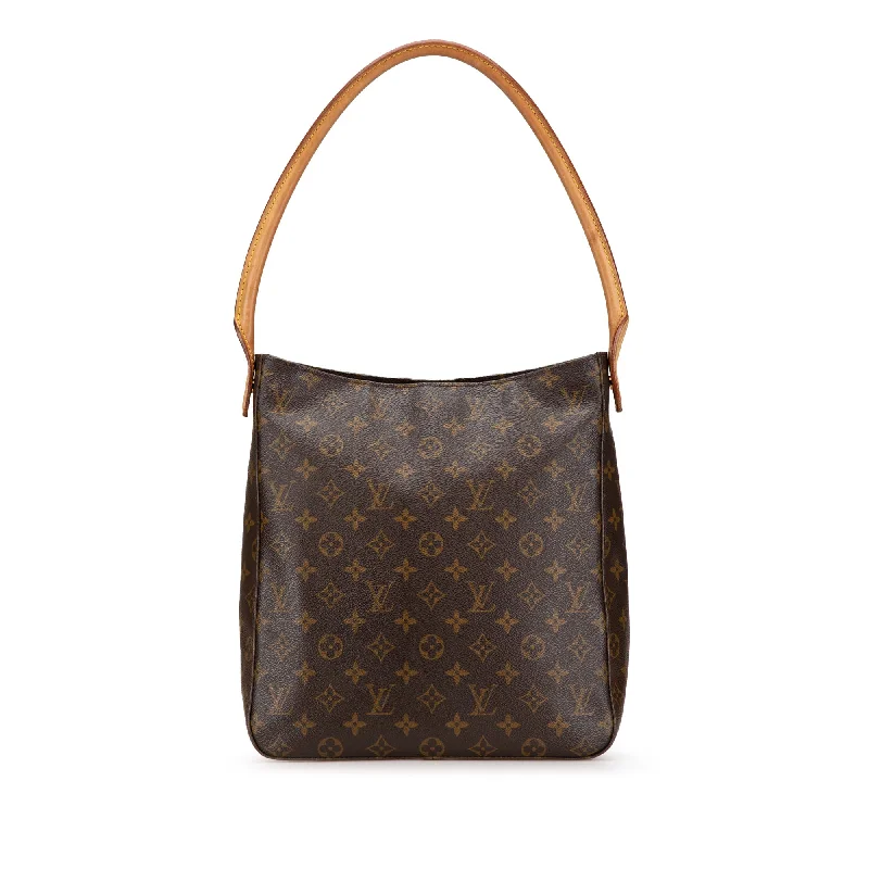 Ladies Louis Vuitton Capucines bags with a detachable shoulder strapBrown Louis Vuitton Monogram Looping GM Shoulder Bag