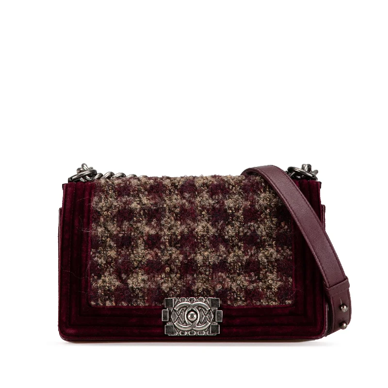 Art - Inspired Hermes Bags Collaborated with Renowned ArtistsRed Chanel Medium Velvet and Tweed Boy Flap Shoulder Bag