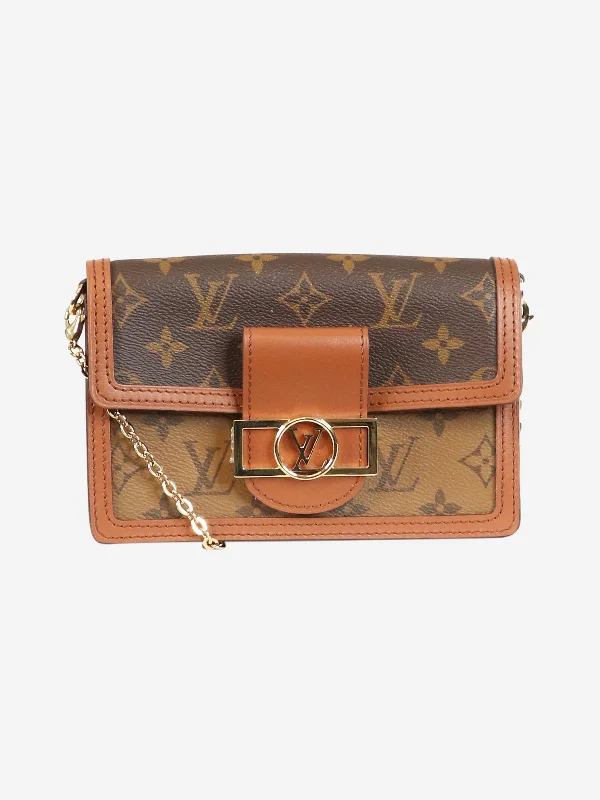 Kids' - Sized Hermes - Inspired Mini Bags for Young FashionistasBrown Monogram Dauphine chain wallet