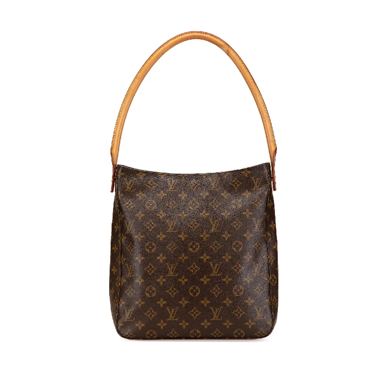 Louis Vuitton crossbody bags in a bold red color for a statementBrown Louis Vuitton Monogram Looping GM Shoulder Bag