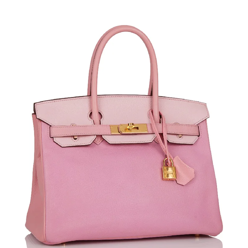 Hermes Bags with Detachable Pouches for VersatilityHermes Special Order (HSS) Birkin 30 Bubblegum, Rose Confetti and Rose Sakura Chevre Gold Hardware