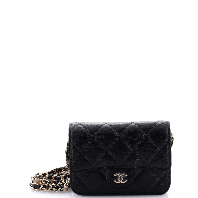 Classic Flap Chain Belt Bag Quilted Caviar Mini