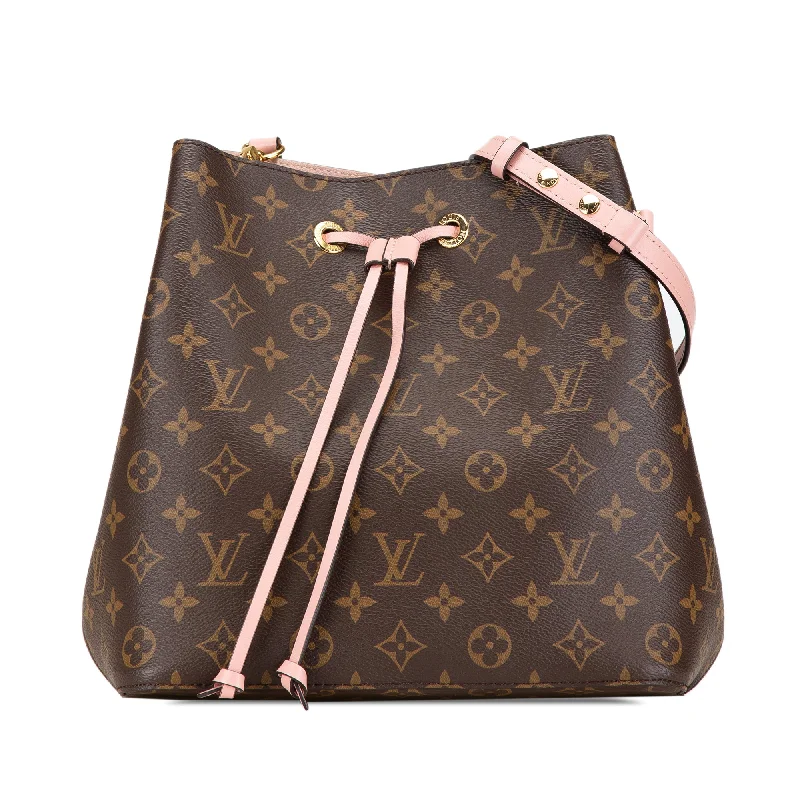 Louis Vuitton bags with a magnetic snap closure for easy accessBrown Louis Vuitton Monogram Neonoe MM Bucket Bag