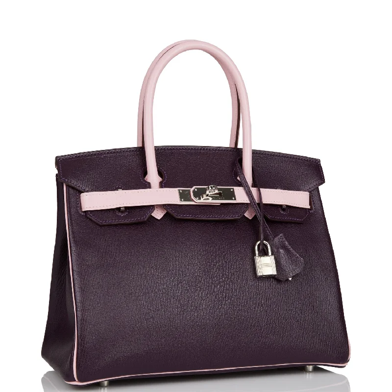 Foldable Hermes Shopping Totes for Added ConvenienceHermes Special Order (HSS) Birkin 30 Raisin and Rose Sakura Chevre Palladium Hardware