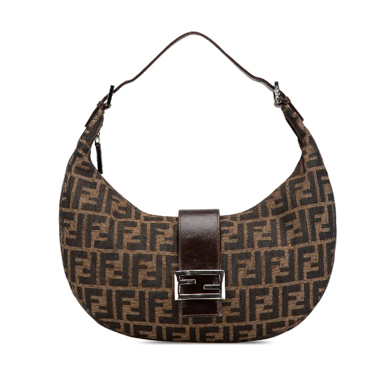 Versatile Hermes Arceau Bags for Different OccasionsBrown Fendi Zucca Canvas Croissant Hobo Shoulder Bag