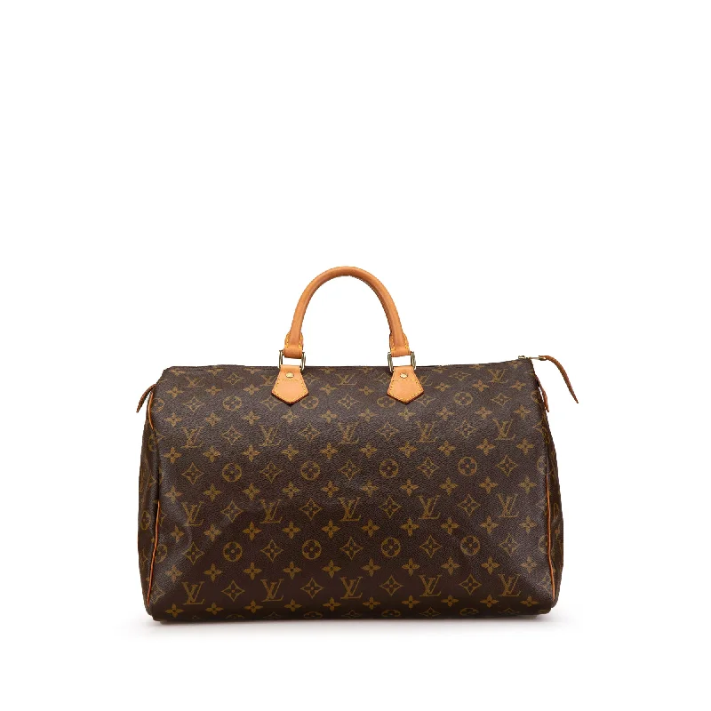 Louis Vuitton bags with a detachable mobile phone holder for convenienceBrown Louis Vuitton Monogram Speedy 40 Boston Bag