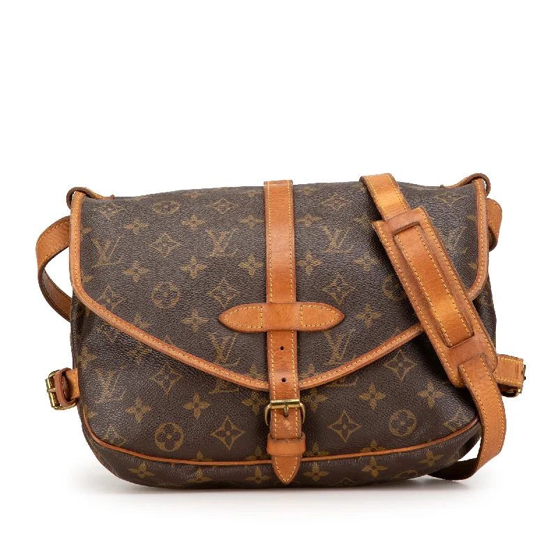 Louis Vuitton Twist bags with a snakeskin - effect panel for a bold lookBrown Louis Vuitton Monogram Saumur 30 Crossbody Bag