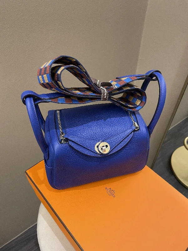 Pet - Friendly Hermes Pet Carrier Bags in Signature StylesHermes Mini Lindy Blue Royal Clemence