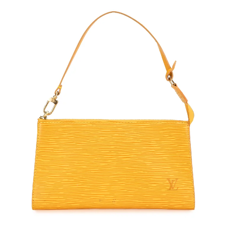 Louis Vuitton tote bags with a double - handle and shoulder - strap optionYellow Louis Vuitton Epi Pochette Accessoires Shoulder Bag