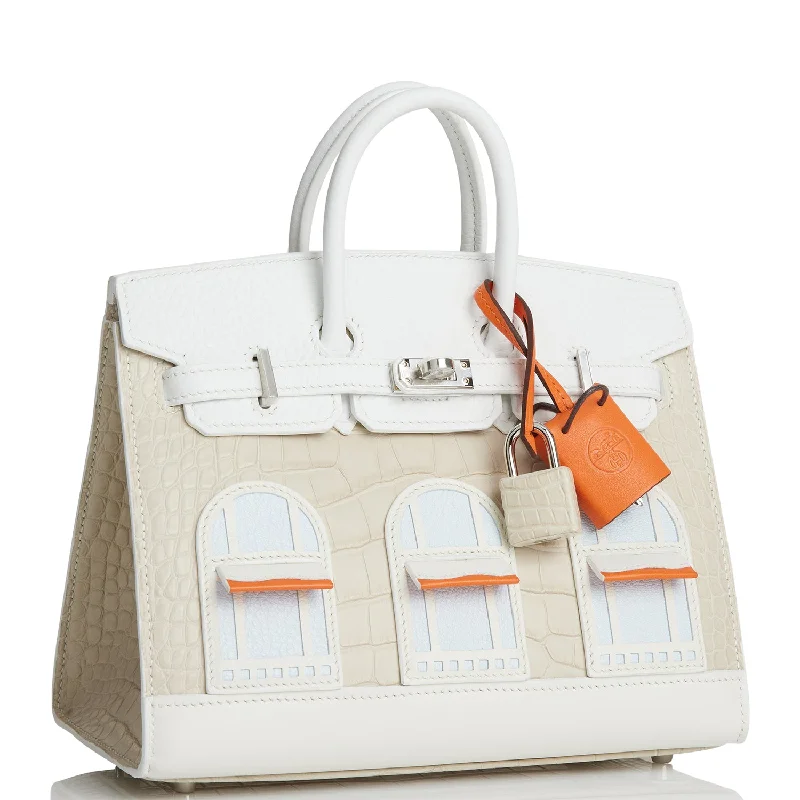 Color - Blocked Hermes Bags for a Bold Fashion StatementHermes Sac Faubourg Birkin 20 White Matte Alligator Palladium Hardware