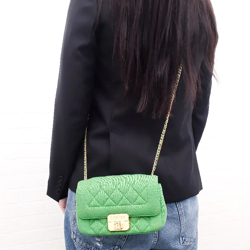 Hermes Bags with RFID - Blocking Linings for SecurityCHANEL GREEN MINI CHIC WITH ME FLAP BAG