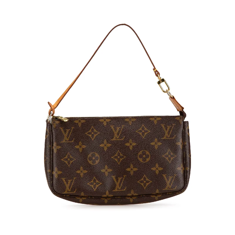 Ladies Louis Vuitton Petite Malle bags with a star - shaped charm for cutenessBrown Louis Vuitton Monogram Pochette Accessoires Shoulder Bag