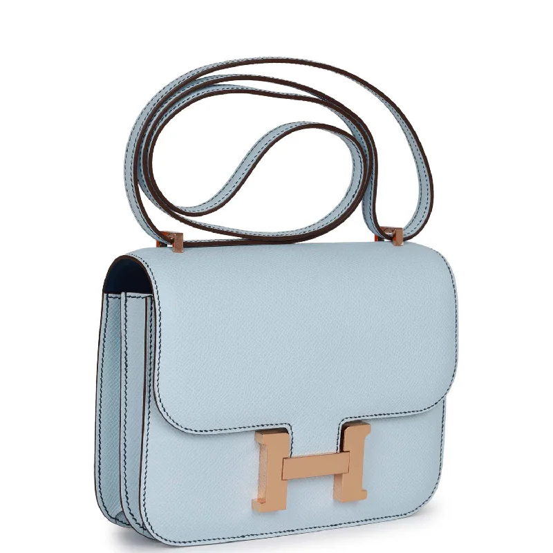 Sustainable and Ethical Hermes Bags for Conscious ConsumersHermes Special Constance 18 Bleu Brume Verso Epsom Rose Gold Hardware