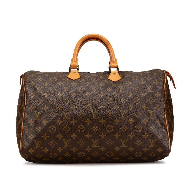 Louis Vuitton tote bags with a water - resistant coating for outdoor useBrown Louis Vuitton Monogram Speedy 40 Boston Bag