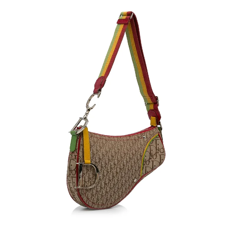 Fashion - forward Christian Dior tote bags for the modern womanDior Oblique Rasta Saddle Crossbody Bag (pMyYBN)