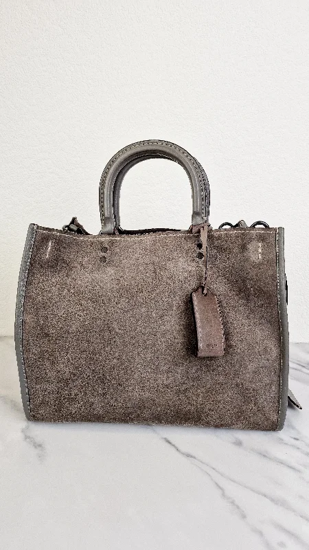 Ladies Coach crossbody bags with a single - strap design for simplicityCoach Rogue 31 in Heather Grey Suede - Coach 1941 Handbag Crossbody Bag Shoulder Bag - Coach 38220